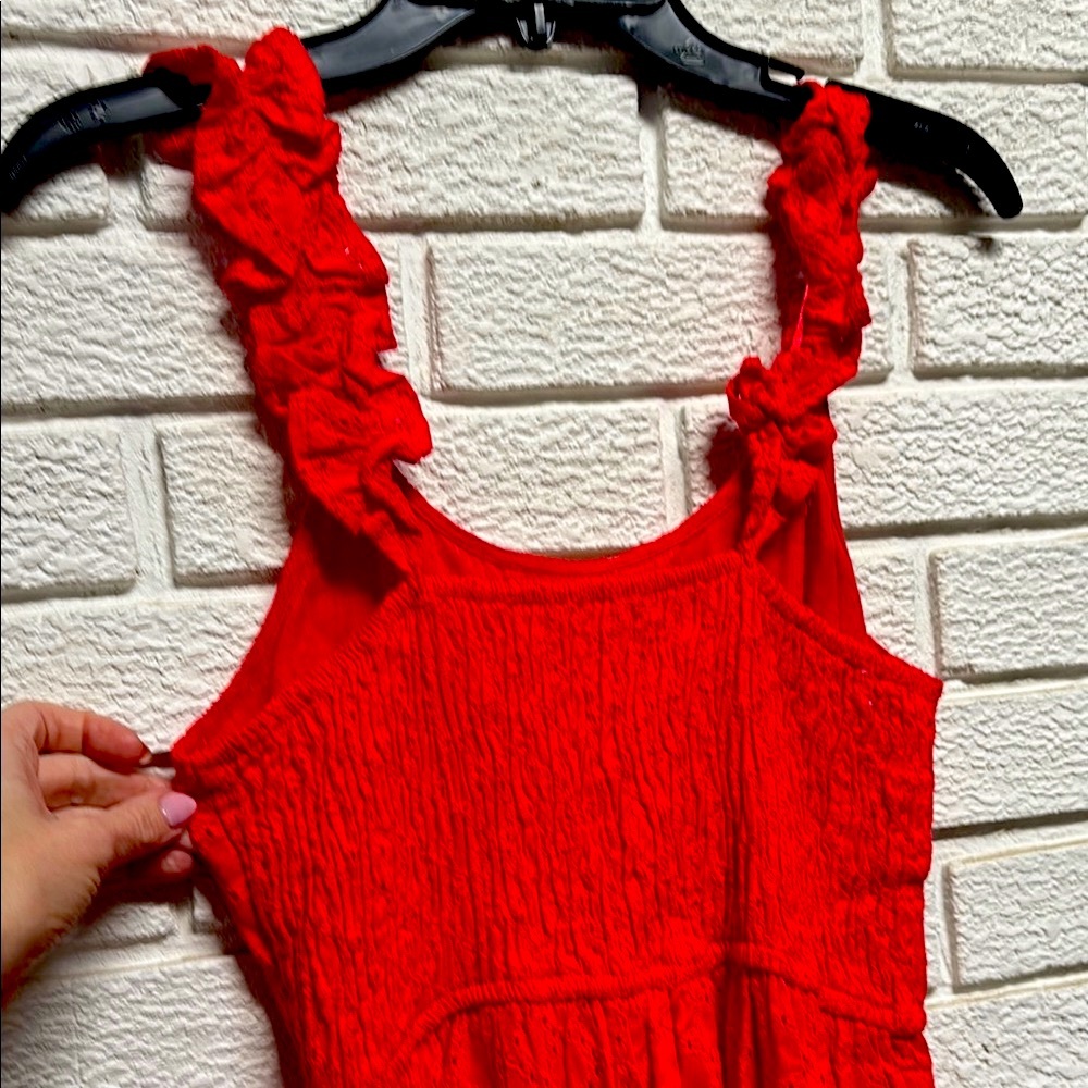 Jessica Simpson Red Ruched Midi Sundress - Picture 4 of 4